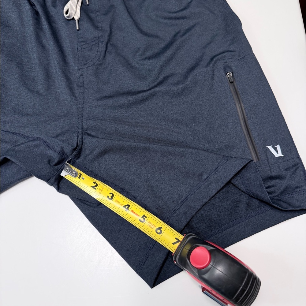 VUORI Men's Navy Athletic Shorts with Zip Pocket - Picture 3 of 4
